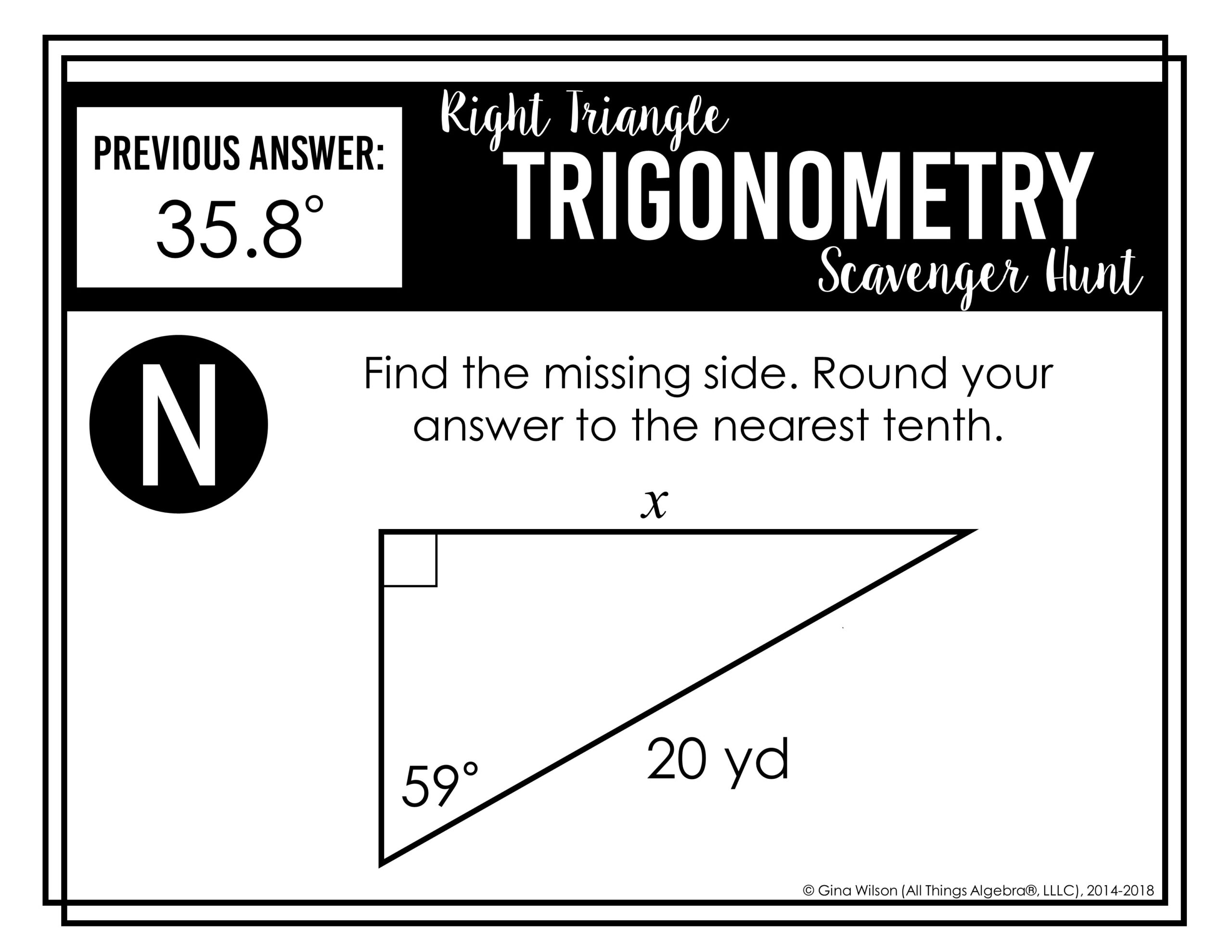right triangle trigonometry worksheet