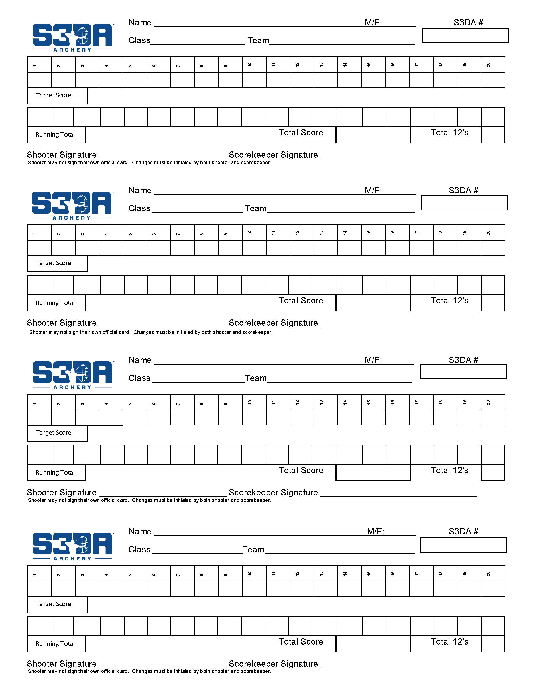 printable archery score card pdf