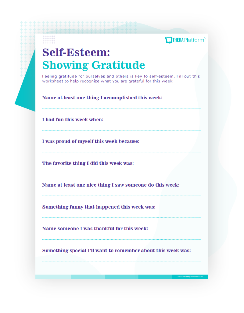 self esteem worksheets for adults