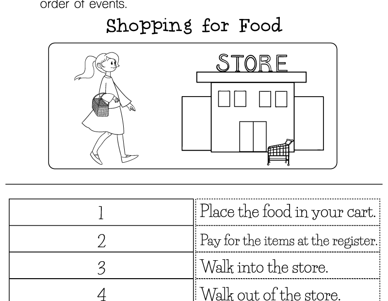 Sequencing Events Activity Worksheet For 1st Grade Free Printable