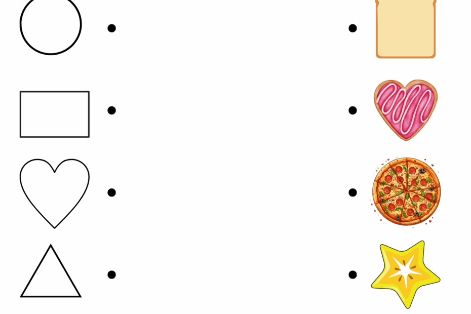 Shapes Matching Food Worksheet For Kindergarten Made By Teachers
