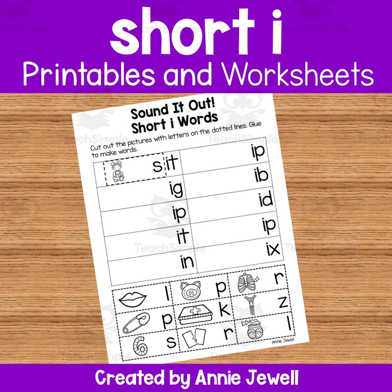 Short Vowel Worksheets And Printables Short I By Teach Simple