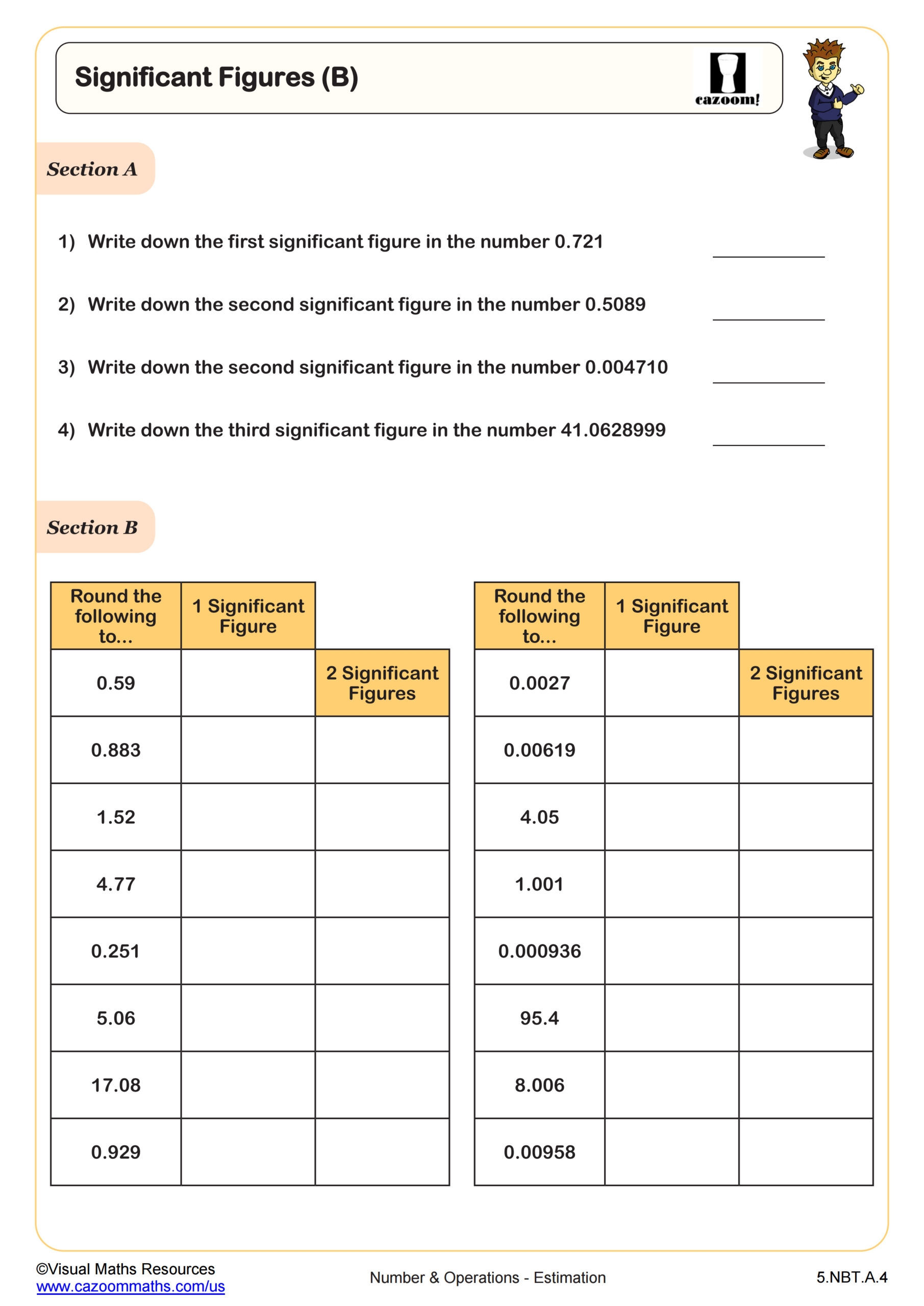 significant numbers worksheet