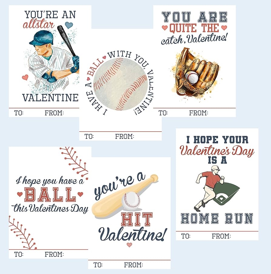 printable baseball valentine cards