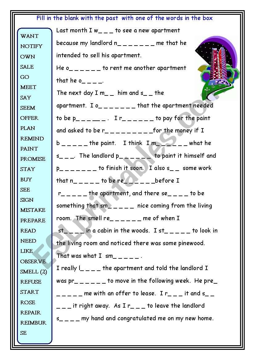 simple past tense worksheet