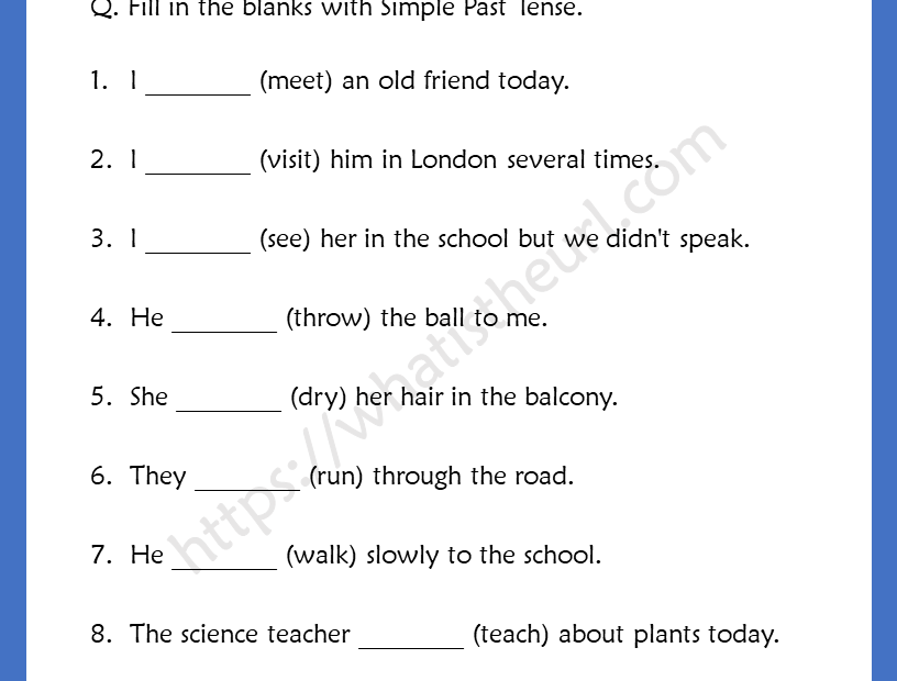 Simple Past Tense Worksheets For 5th Grade Your Home Teacher