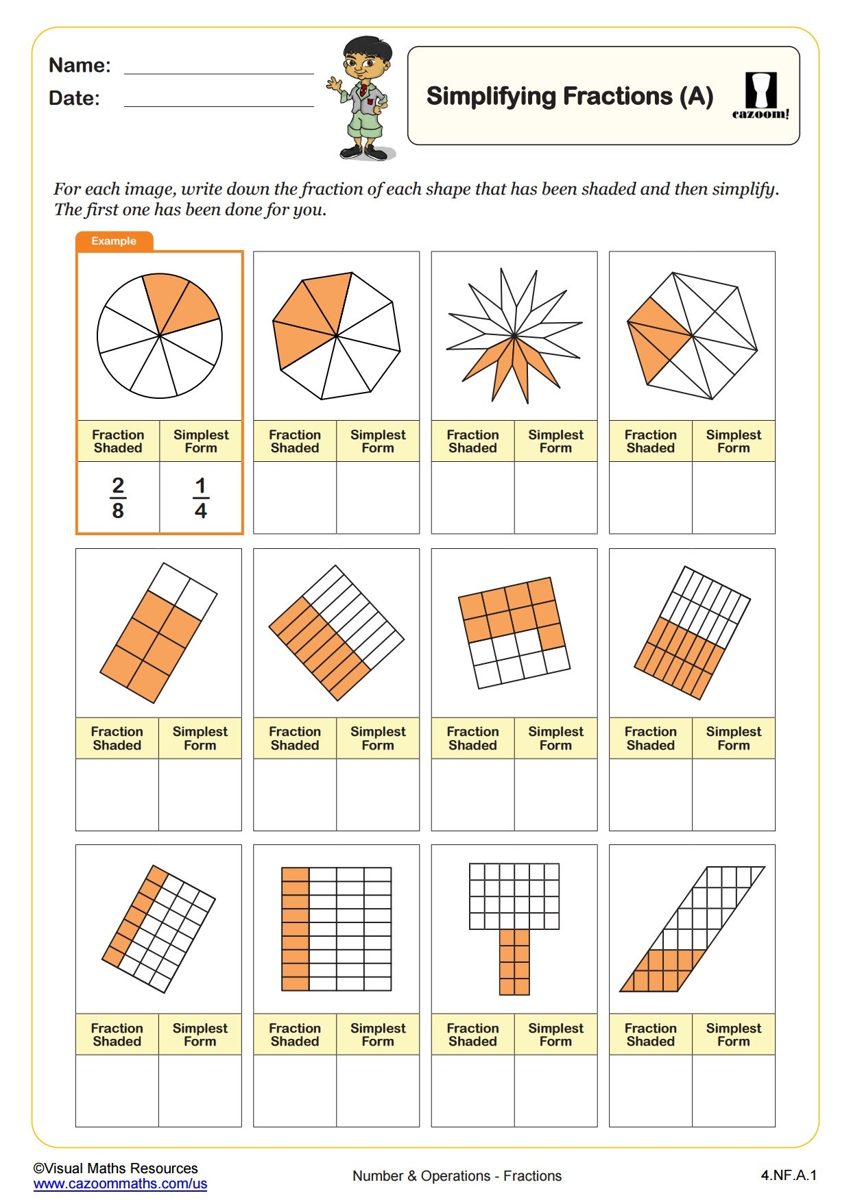 Simplifying Fractions A Fun And Engaging 4th Grade PDF Worksheets