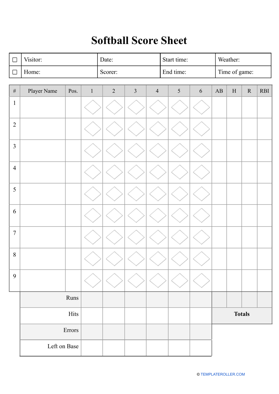 printable baseball umpire score cards