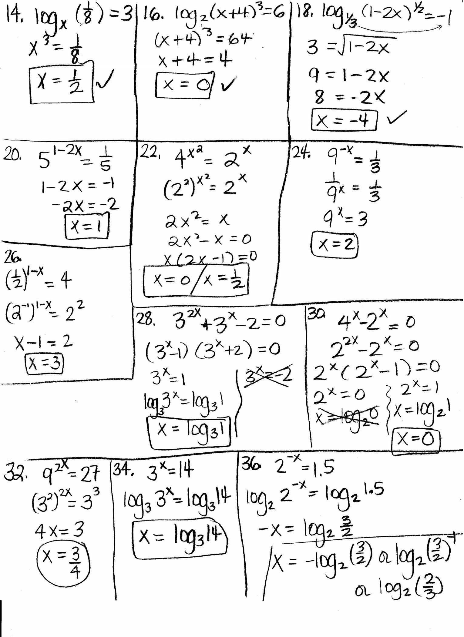 Solving Log Equations Worksheet Key Word Problem Worksheets 