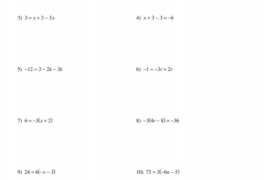 Solving Multi Step Equations pdf Kuta Software
