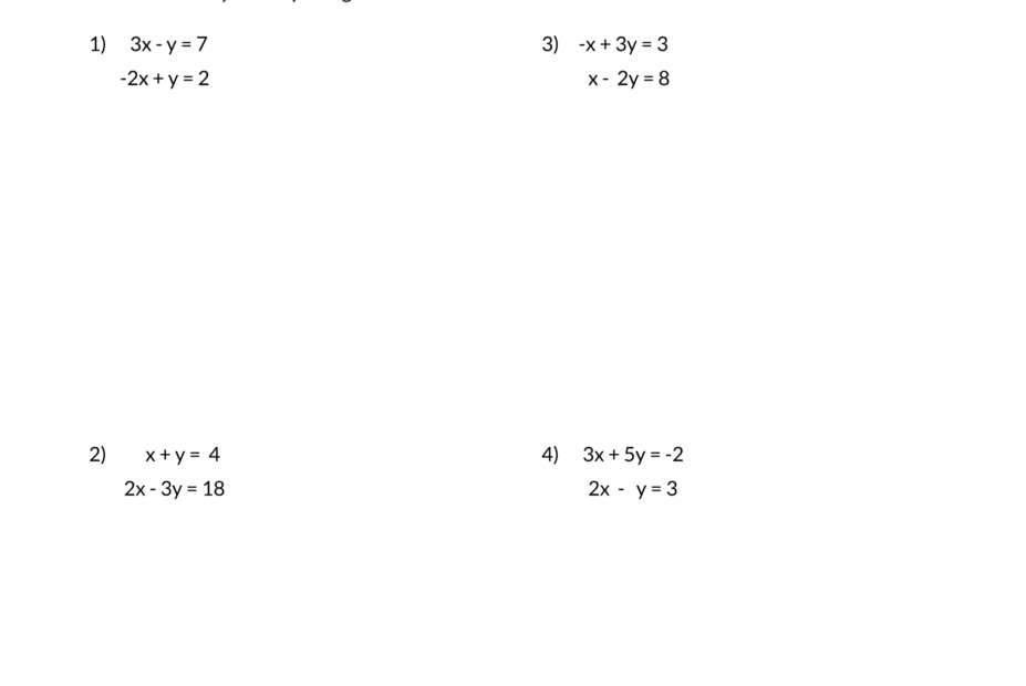 Solving Systems Of Equations By Elimination Worksheet Examples Worksheets Library