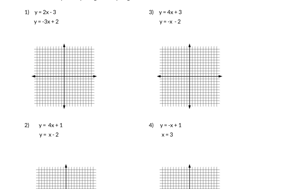 Solving Systems Of Equations By Graphing Worksheet Examples And