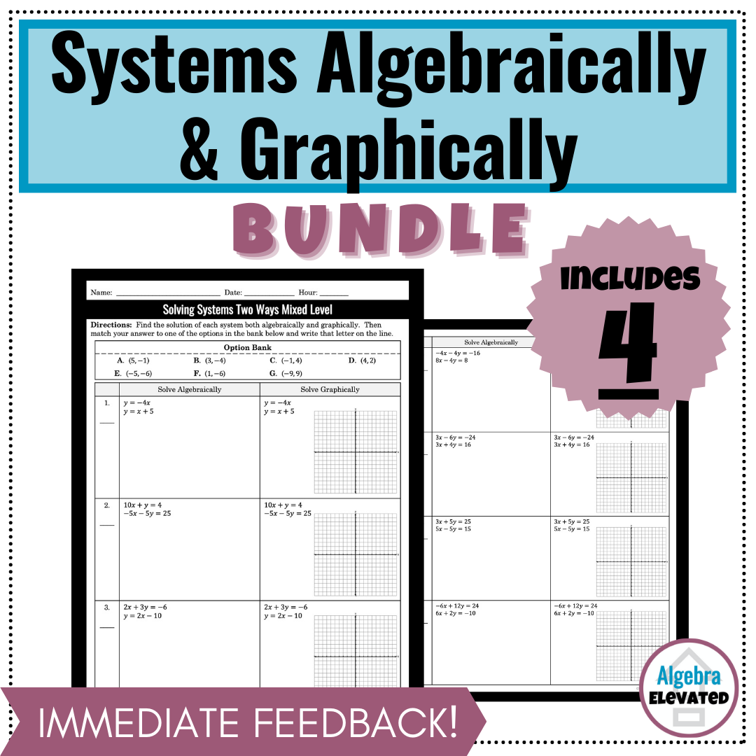 solving systems of equations with elimination worksheet