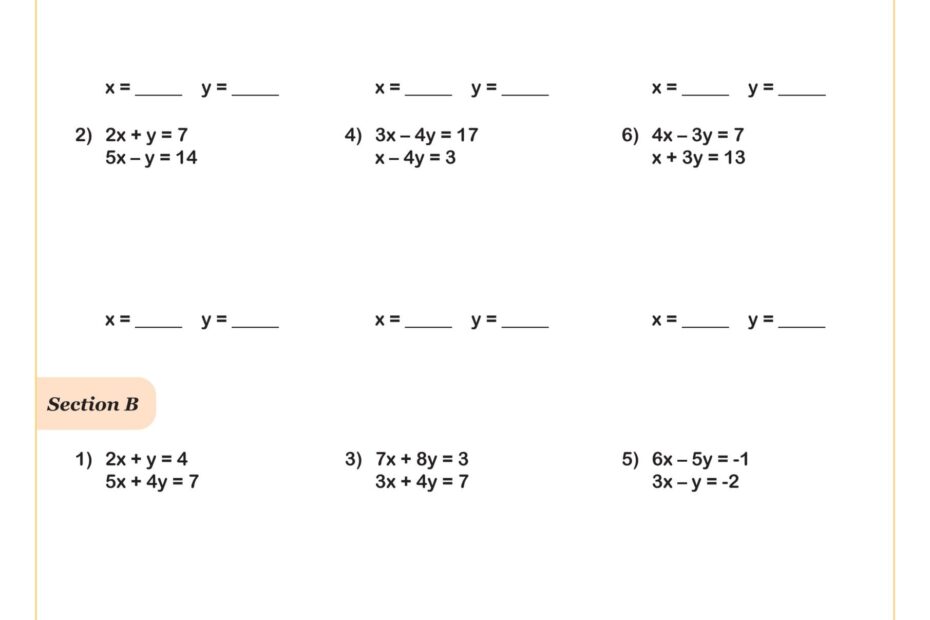 Solving Systems Of Linear Equations Worksheet Fun And Engaging