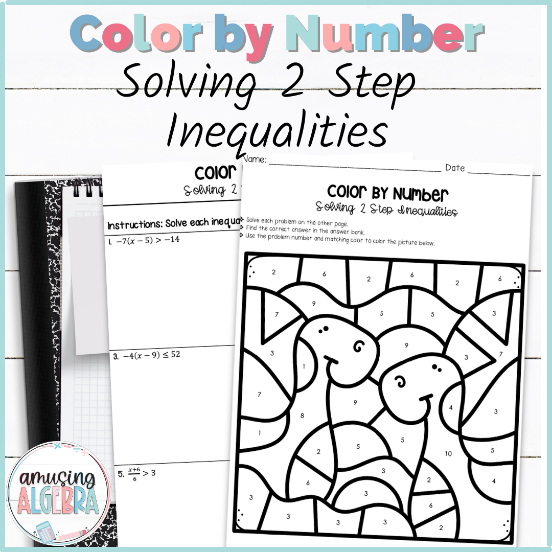 solving two step inequalities worksheet