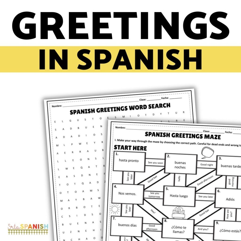 printable spanish greetings worksheet pdf