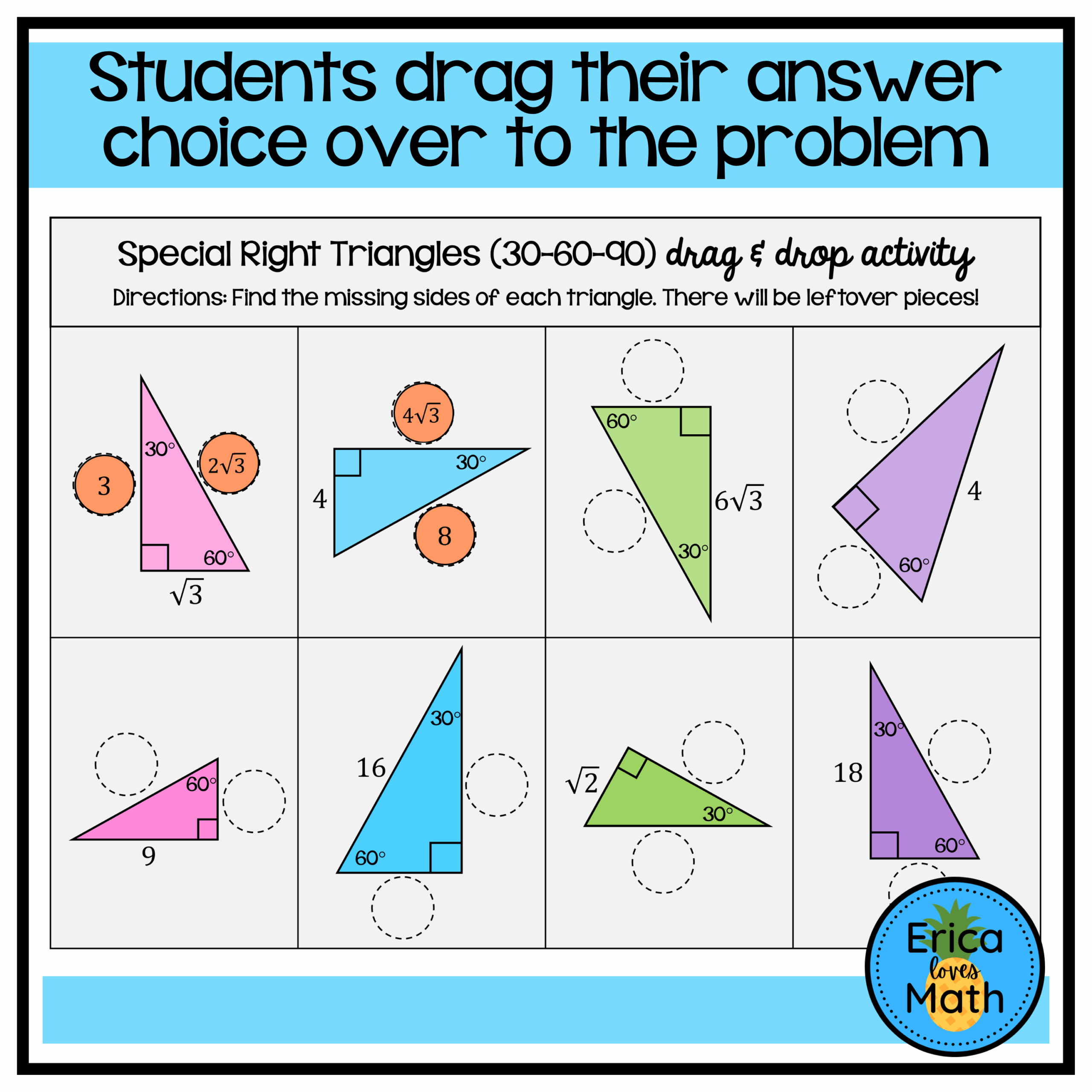 special right triangle worksheet