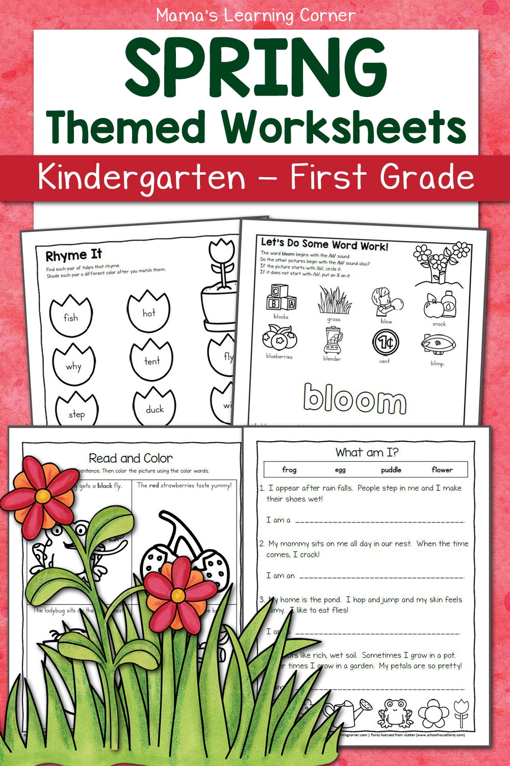Spring Worksheets For Kindergarten And First Grade Mamas 