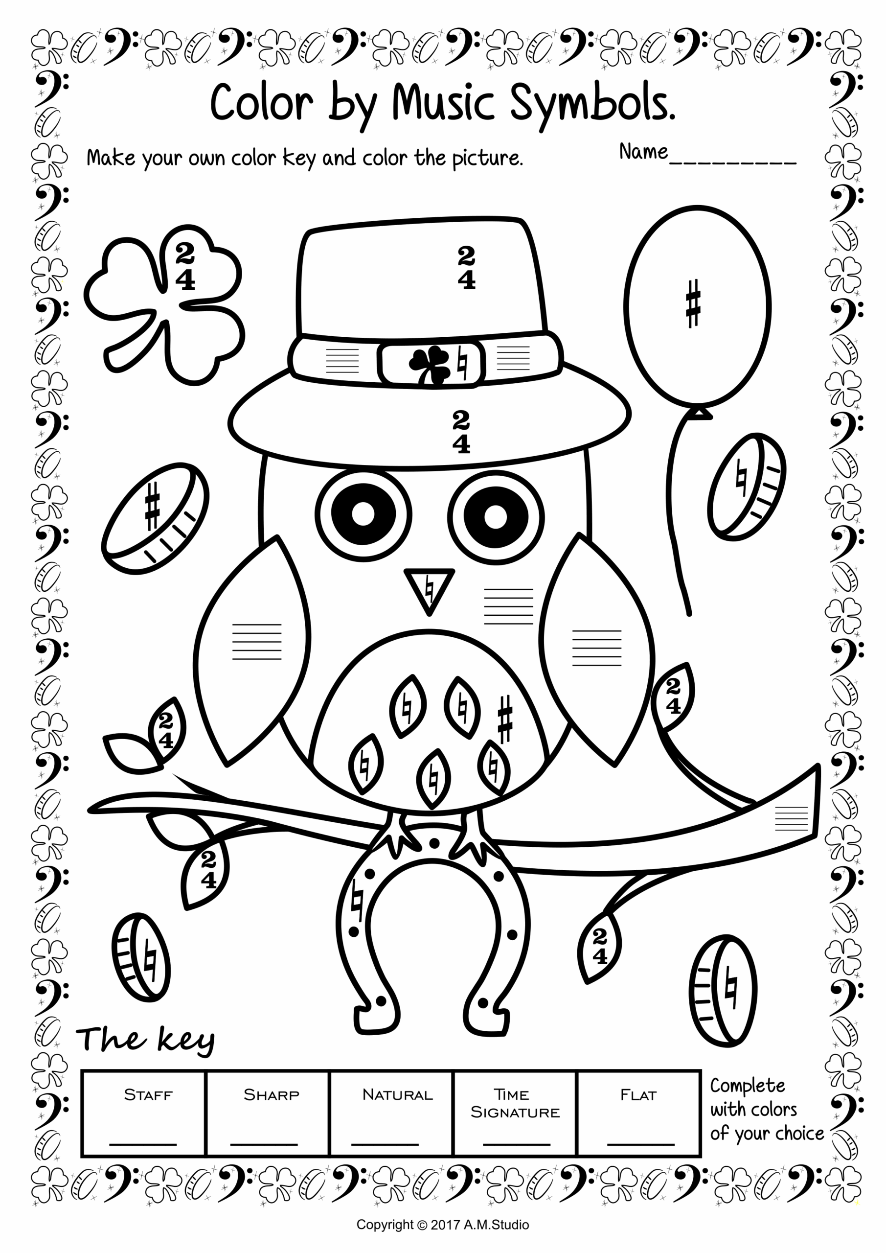St Patrick s Day Color by Note Music Sheets Made By Teachers