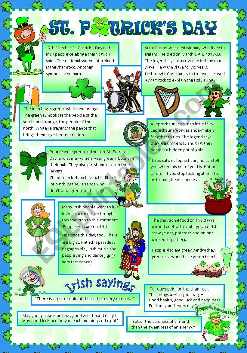 st patrick's worksheets