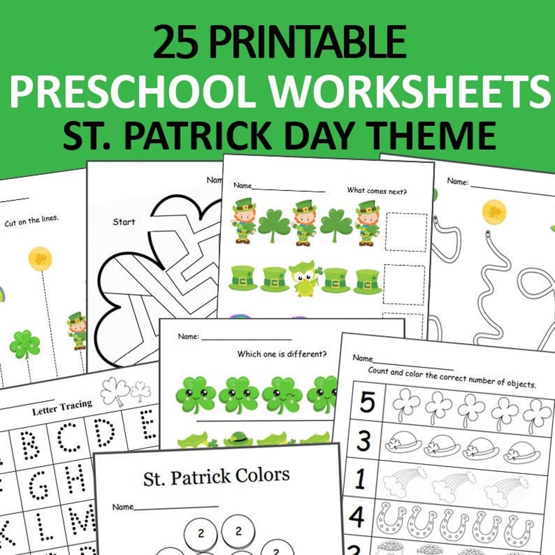 St Patrick s Day Preschool Worksheets Printable St Patrick s 