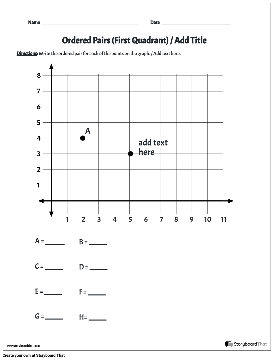 cartesian coordinate plane worksheet