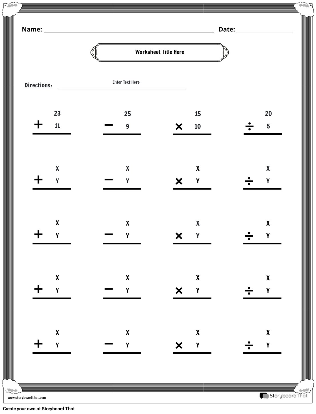 mixed operations worksheets