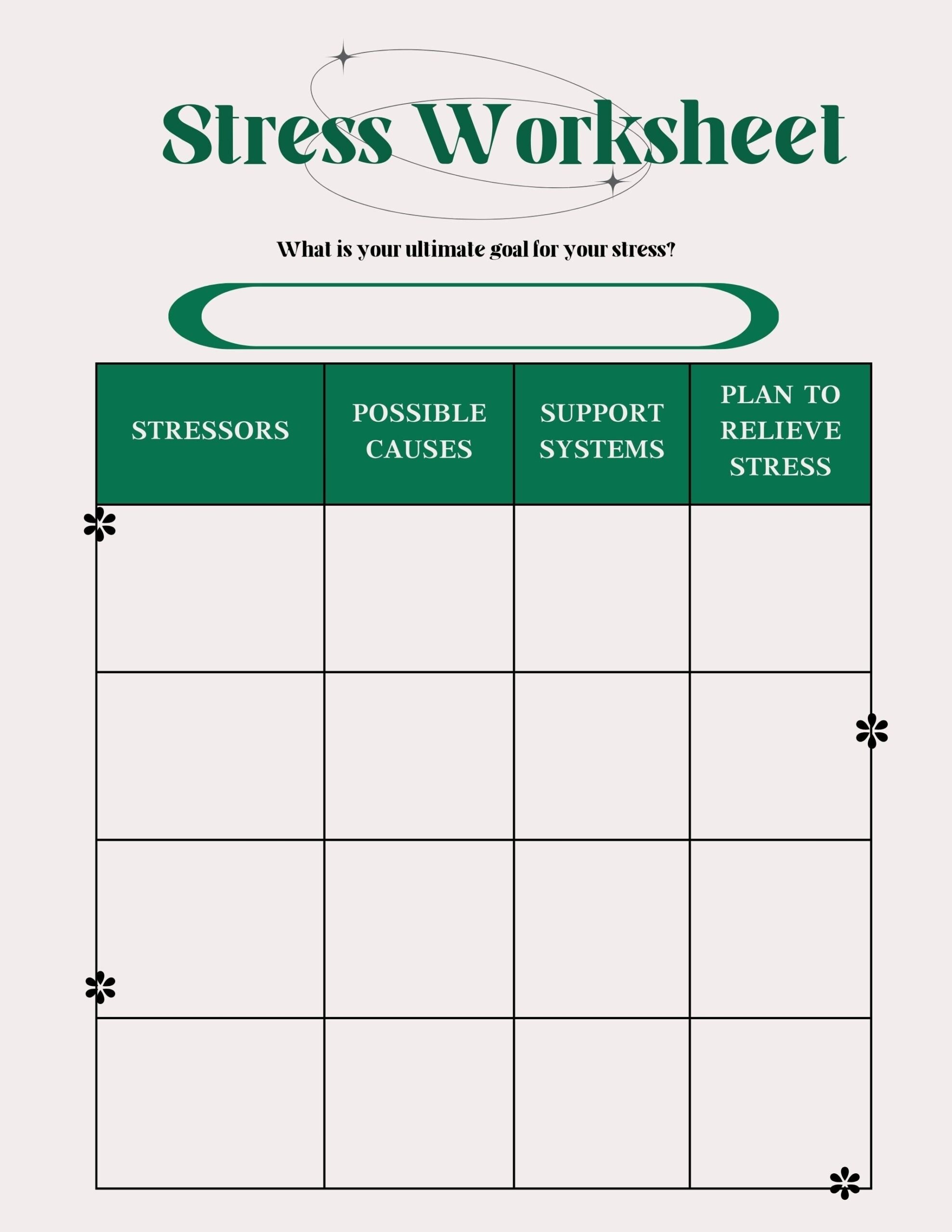 Stress Management Worksheet