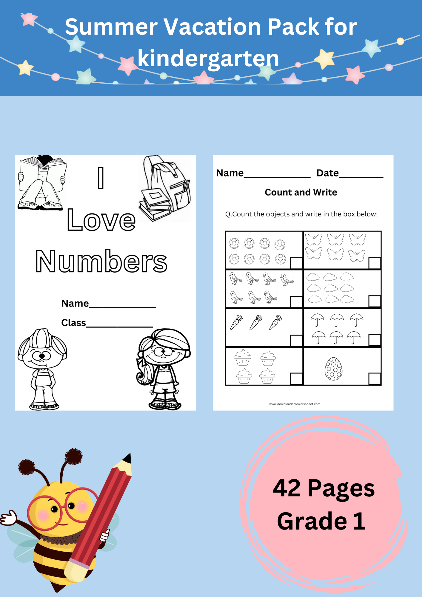 summer worksheets for kindergarten