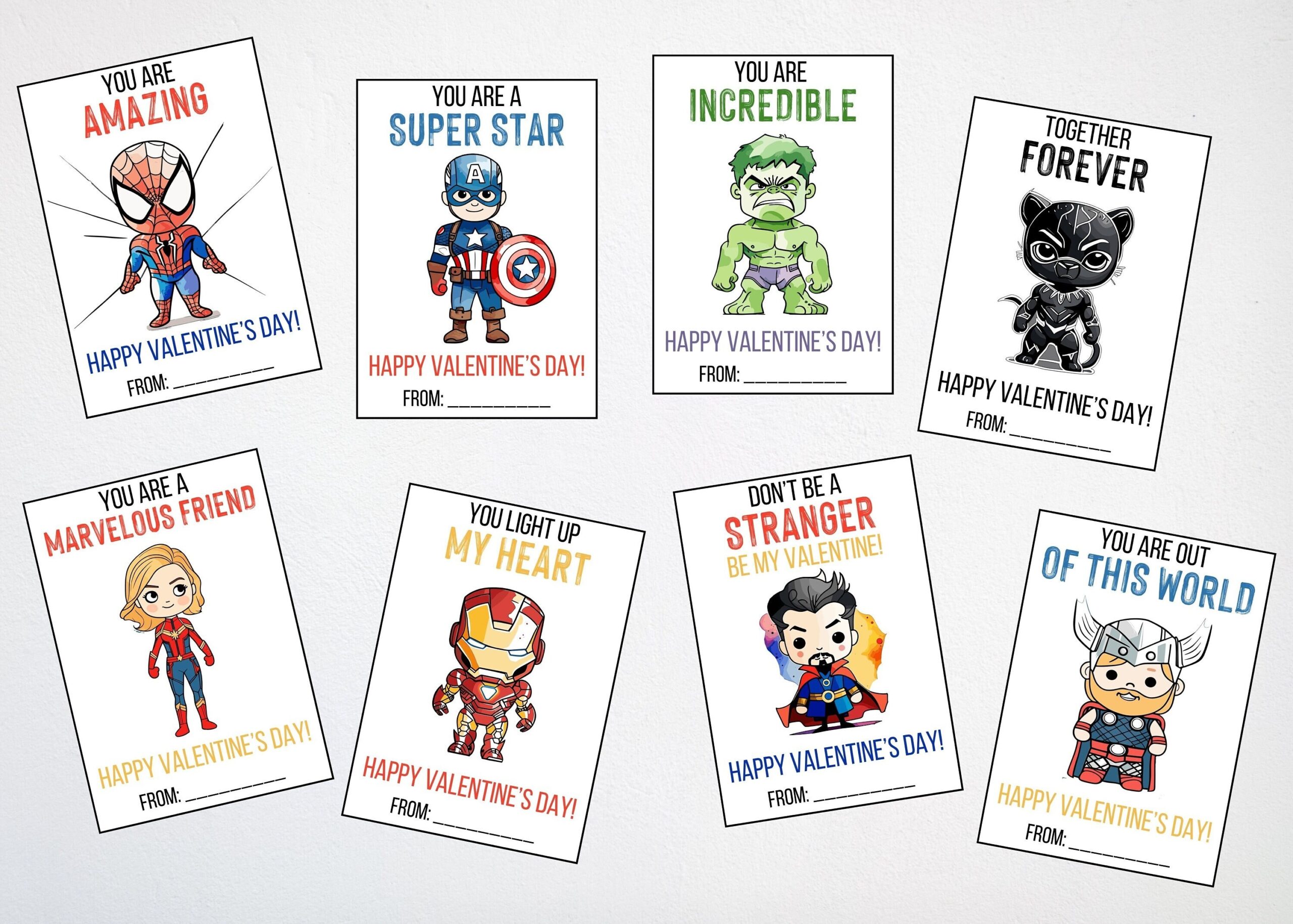 Superhero Valentine s Day Card Super Hero Classroom Valentines Cards Printable Superhero Valentines Day Cards Instant Download Valentine Etsy