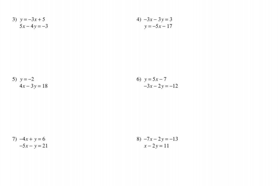 Systems Of Equations Substitution