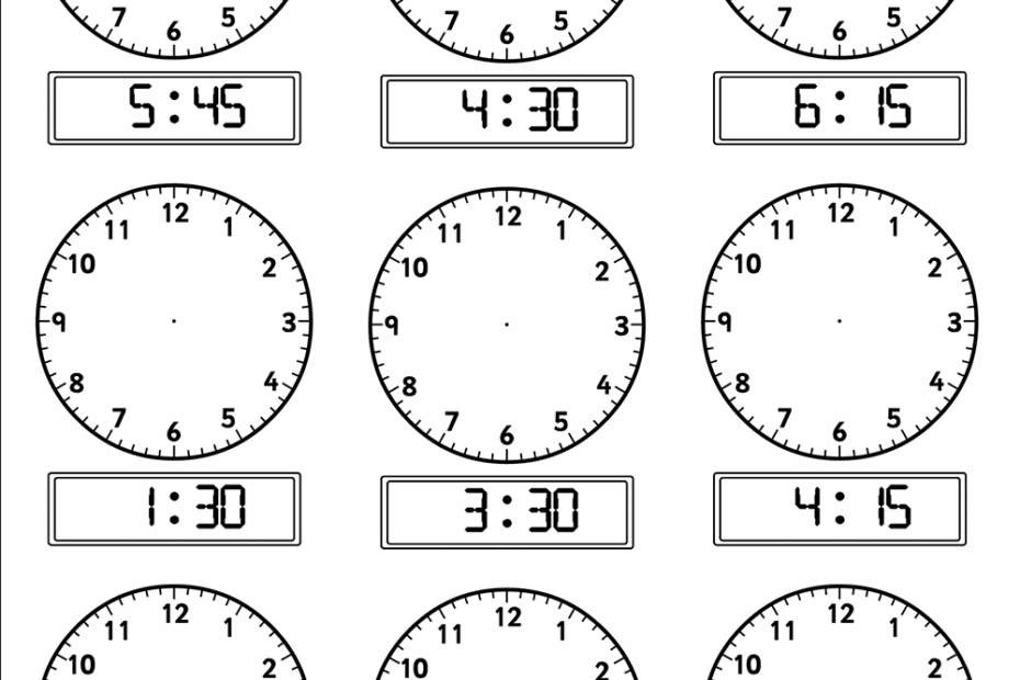 Teaching Time Free Telling Time Worksheets