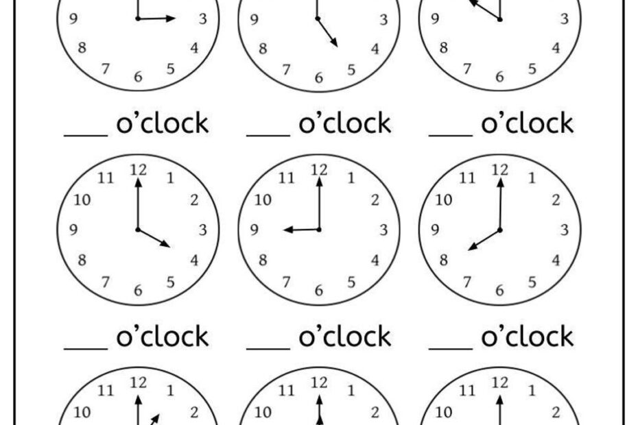 Telling Time To The Hour Worksheet Kindergarten First Grade Worksheet Learn To Tell The Time In Digital Analog Clock Homework Practice Etsy