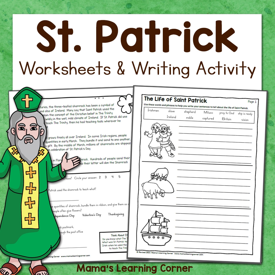 The Life Of Saint Patrick Worksheets With Writing Activity Mamas 