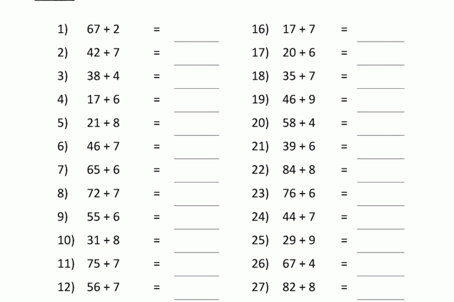 Third Grade Addition Worksheets
