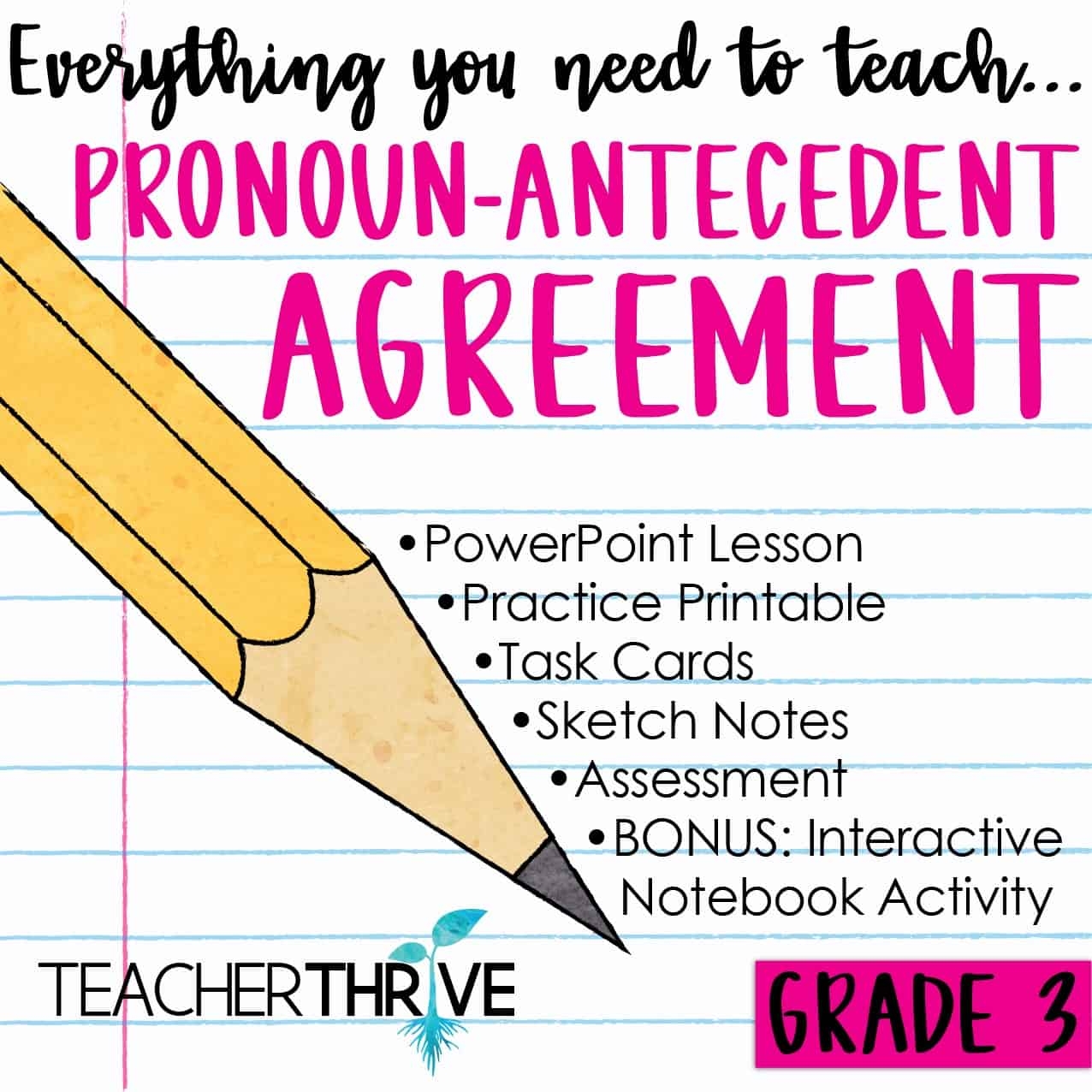 Third Grade Grammar Pronoun Antecedent Agreement