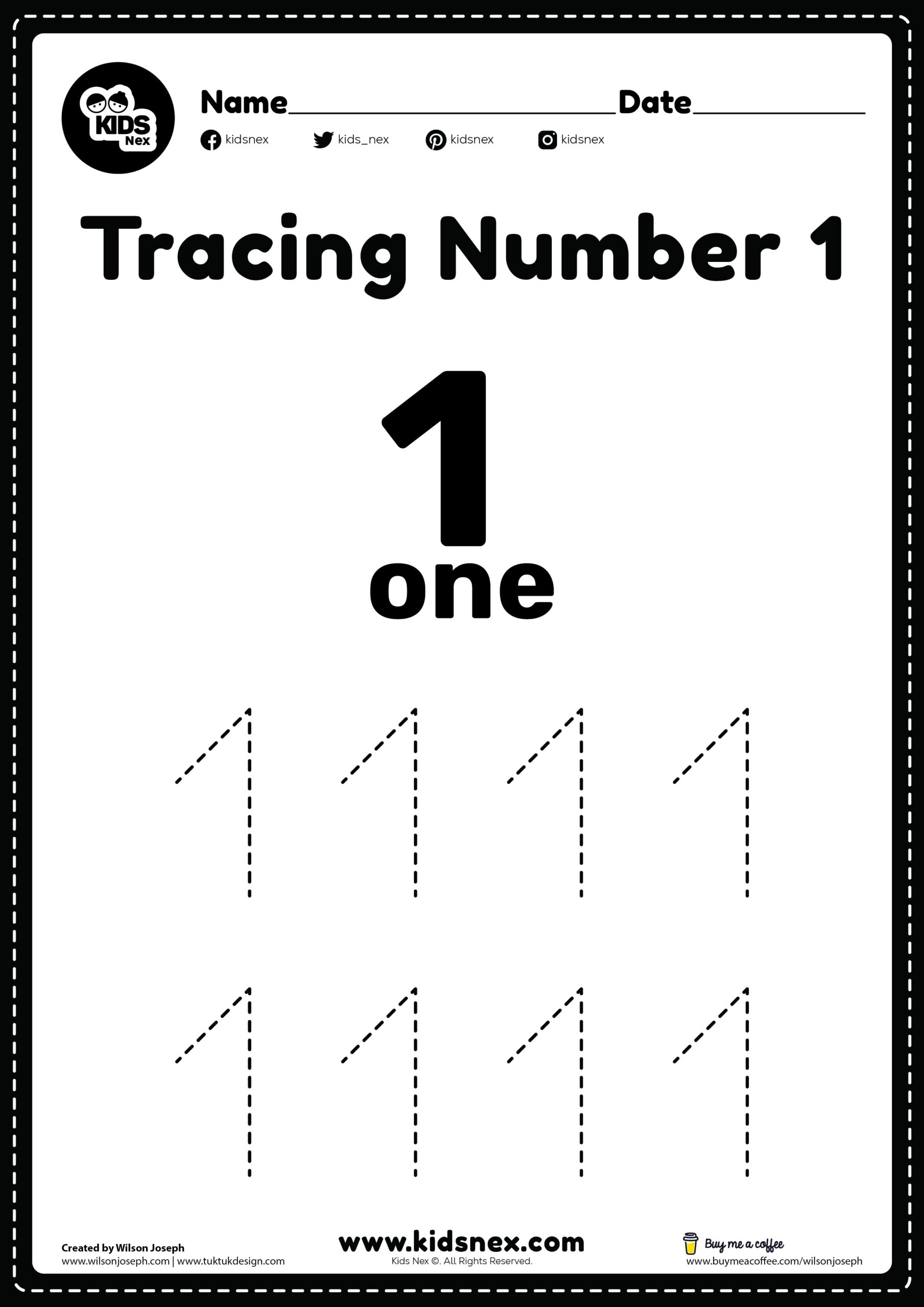 number 1 worksheets