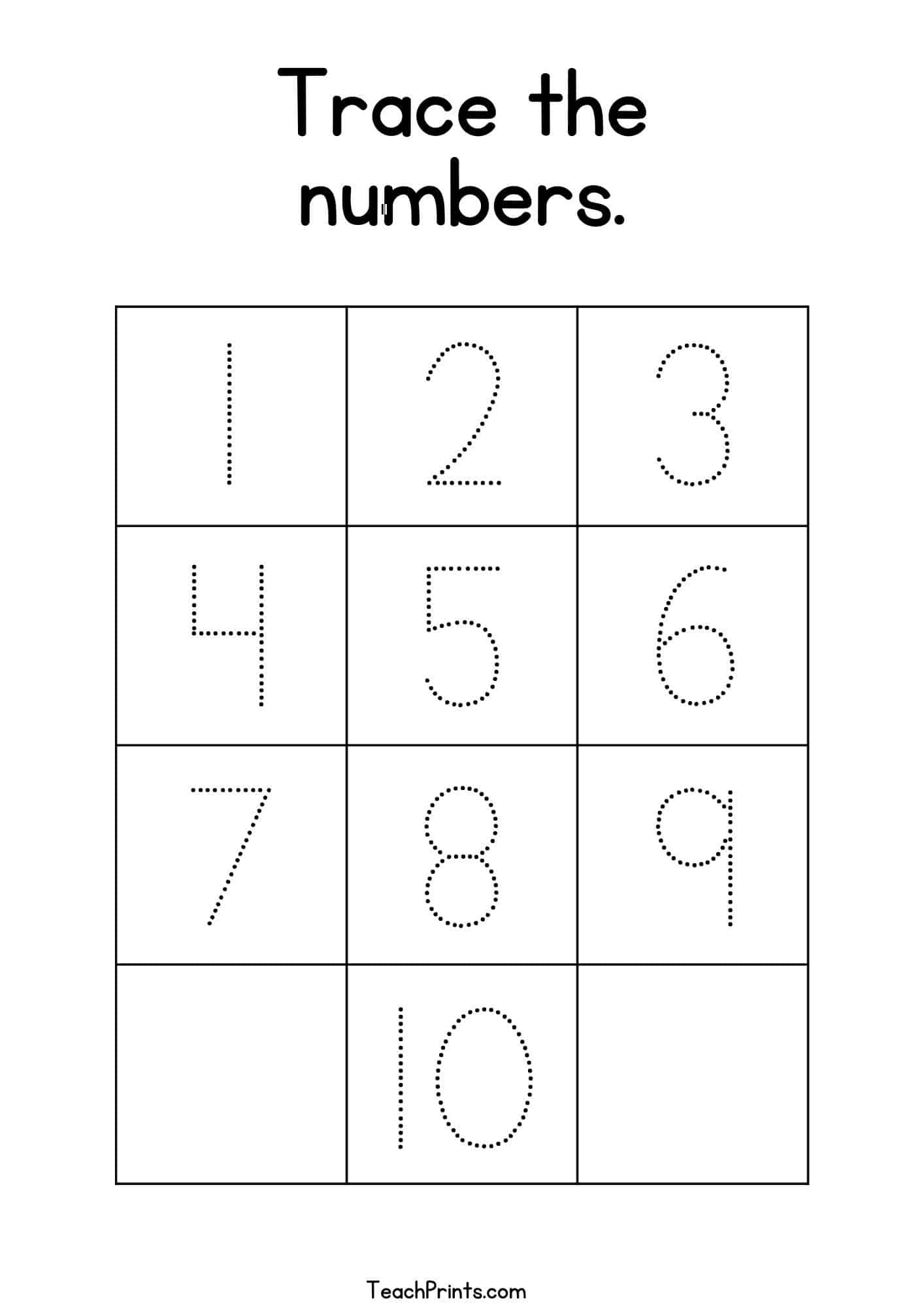 numbers 1 10 worksheet