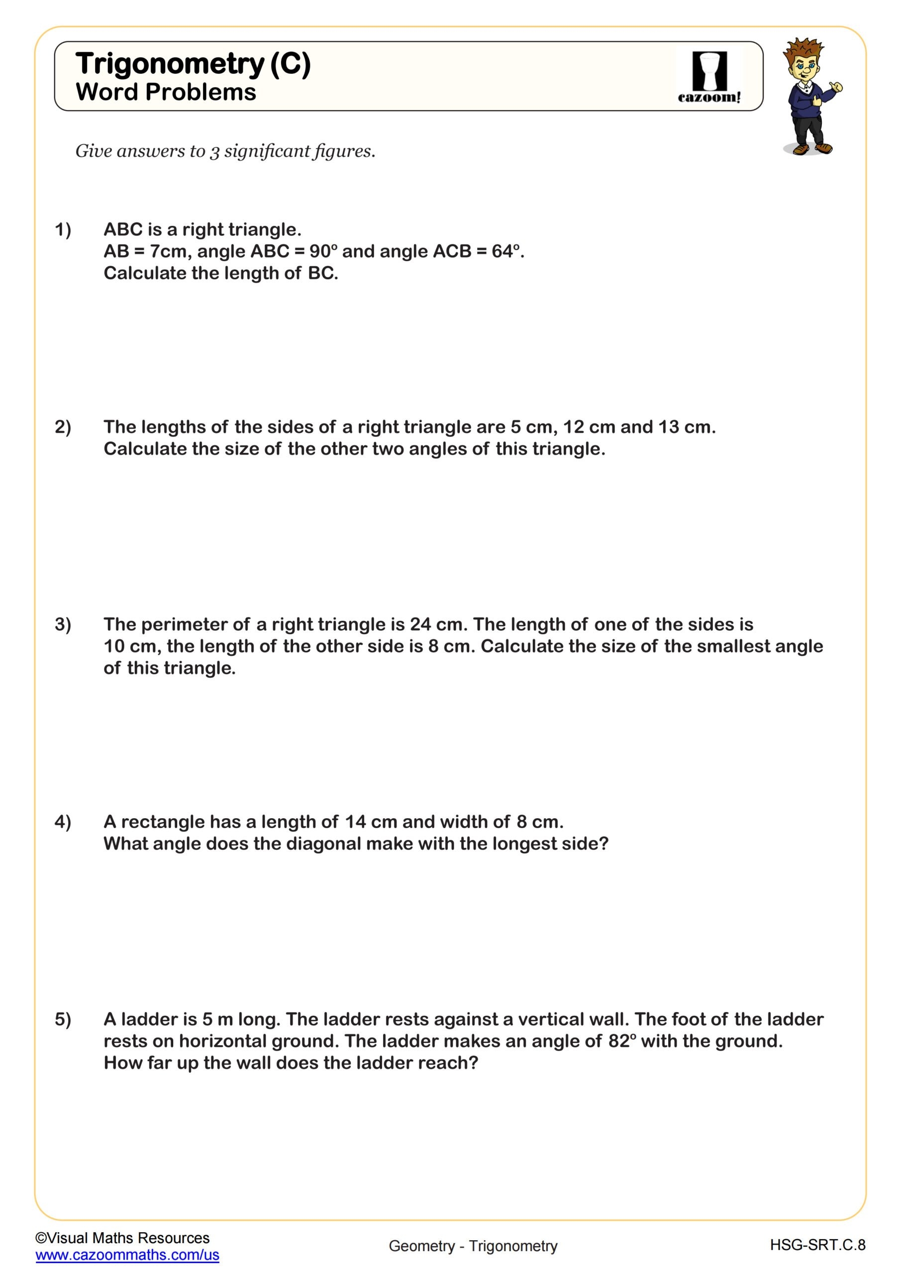 sohcahtoa worksheet