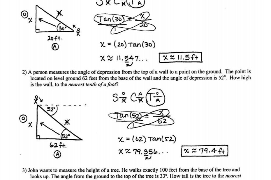 Trigonometry Angle Of Elevation U0026 Depression T6 Answers pdf