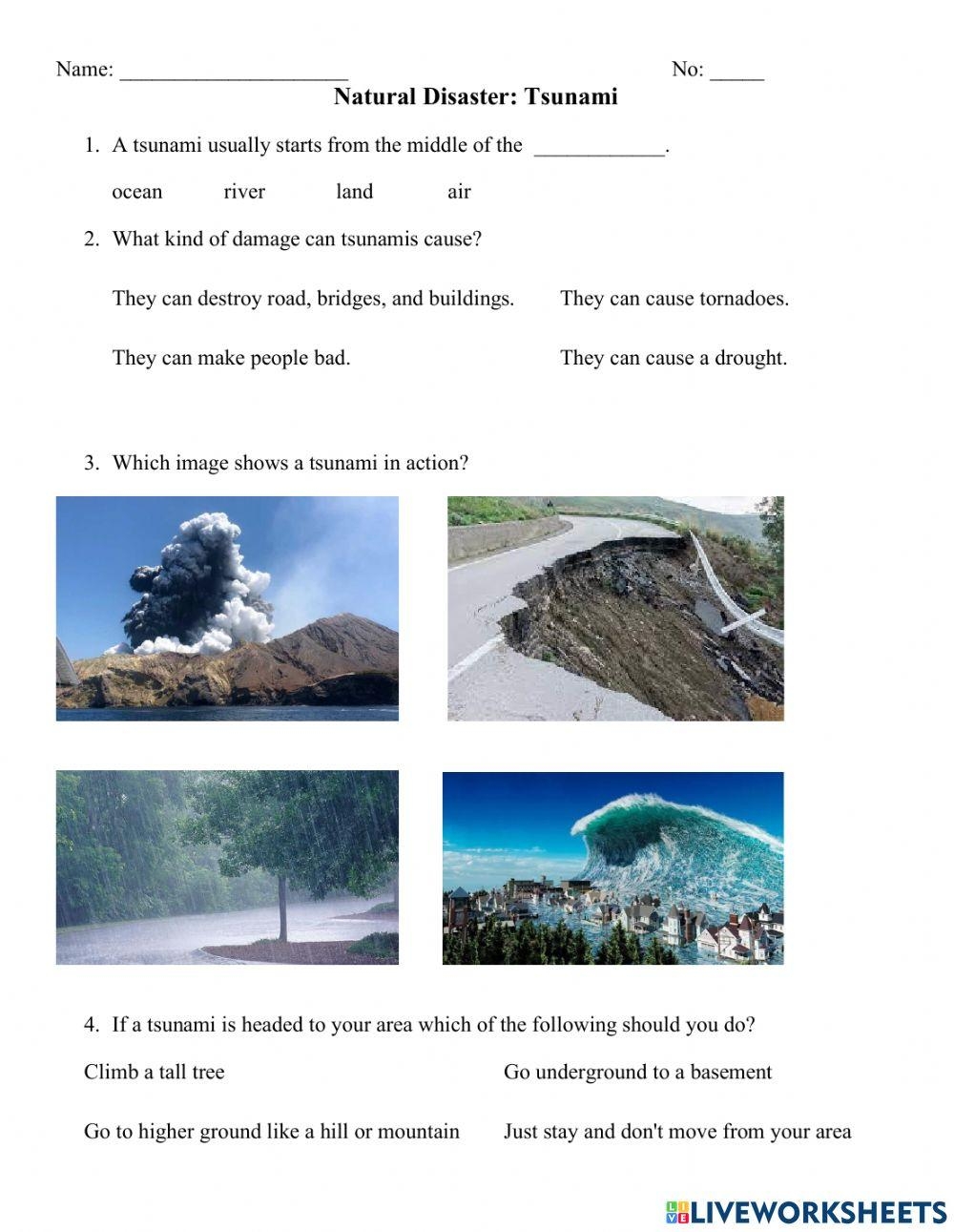 Tsunami And Storm Worksheet Live Worksheets Worksheets Library