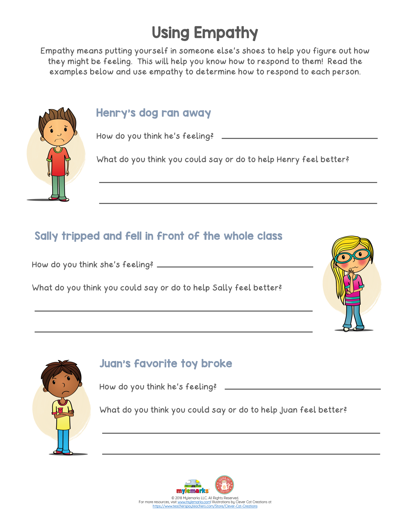 free printable empathy worksheet pdf