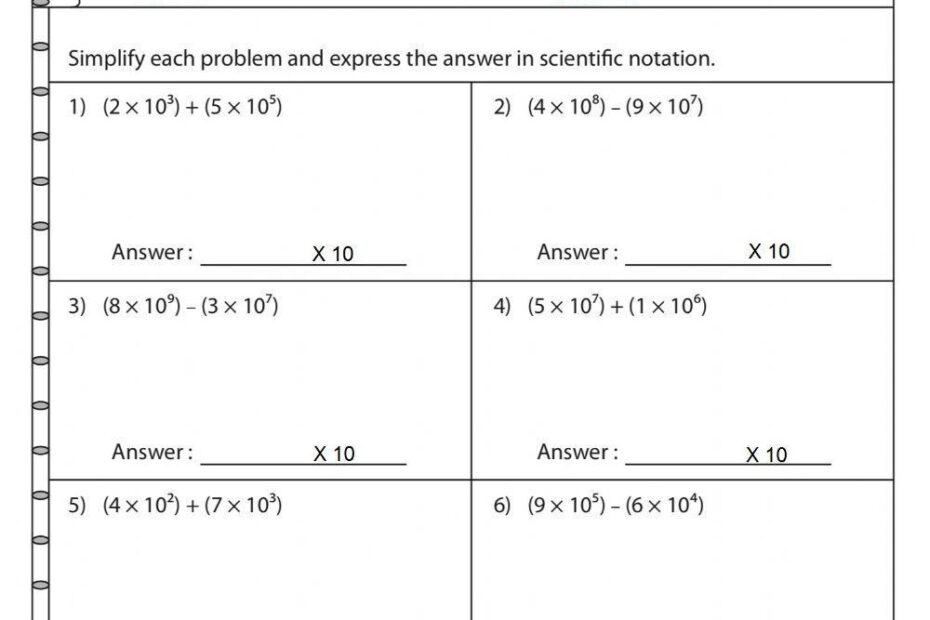 Worksheet 4 7 Add Subtract Scientific Notation Worksheet Live Worksheets Library