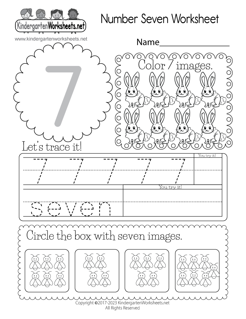 preschool number 7 worksheets