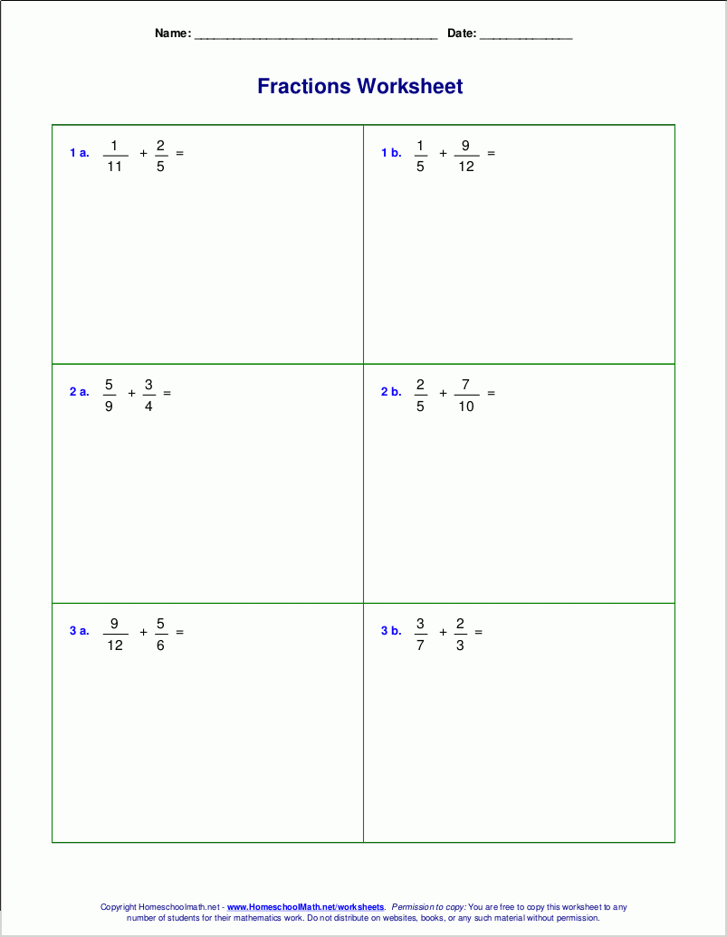 fractions for 5th graders worksheets